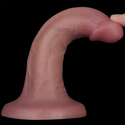 Dual Density Power Cock - 6 Inch Flesh 16 cm Vibrating Dong