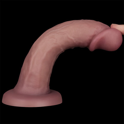 Dual Density Power Cock - 8 Inch Flesh 20 cm Vibrating Dong