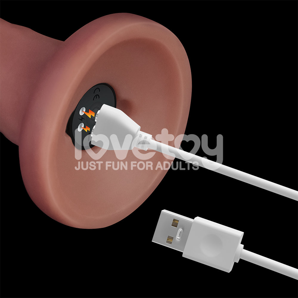 Dual Density Power Cock - 8 Inch Flesh 20 cm Vibrating Dong