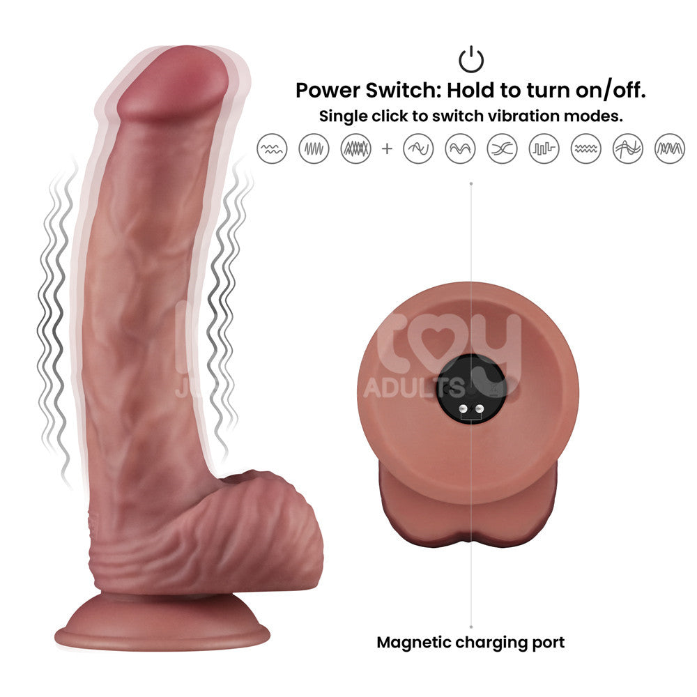 Dual Density Power Cock - 9 Inch Flesh 23 cm Vibrating Dildo