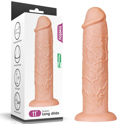 King Size 11'' Realistic Dildo - Flesh 28 cm Dong - Image 1