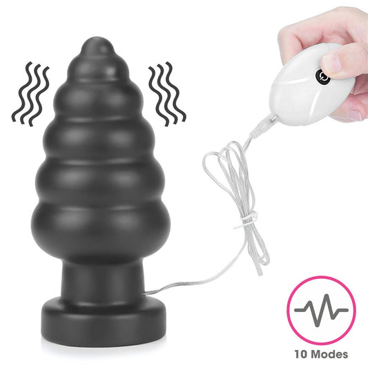 King Sized 7'' Vibrating Anal Cracker - Black 17.8 cm XL