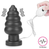 King Sized 7'' Vibrating Anal Cracker - Black 17.8 cm XL Vibrating Butt Plug - Image 2