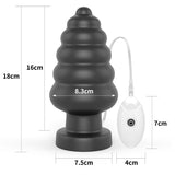 King Sized 7'' Vibrating Anal Cracker - Black 17.8 cm XL Vibrating Butt Plug - Image 3