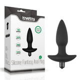 Anal Indulgence Collection Silicone Fantasy Anal Plug - Black 14.5 cm Vibrating Butt Plug - Image 1