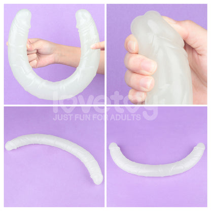 Lumino Play 18.5'' Double Dildo - Glow in the Dark Blue Double Dong