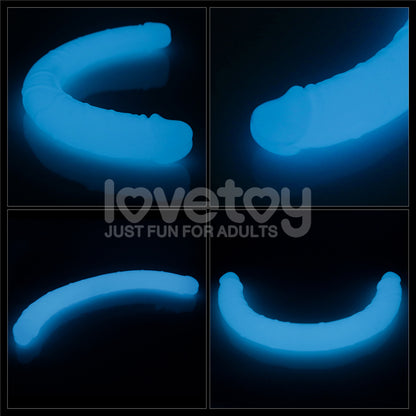 Lumino Play 18.5'' Double Dildo - Glow in the Dark Blue Double Dong