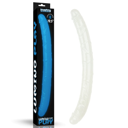 Lumino Play 18.5'' Double Dildo - Glow in the Dark Blue Double Dong