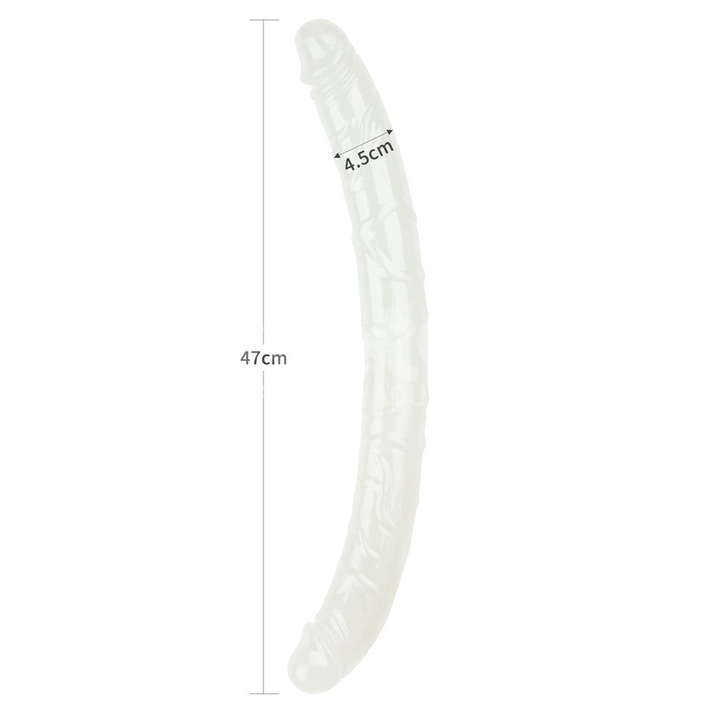 Lumino Play 18.5'' Double Dildo - Glow in the Dark Blue Double Dong