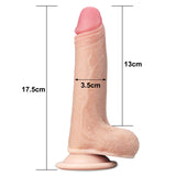 Sliding Skin Dual Layer Dong - Flesh 17.8 cm (7'') Dong with Flexible Skin - Image 2