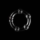 Power Plus Triple Beaded Ring Set - Clear Cock Rings - Set of 3 - Image 4