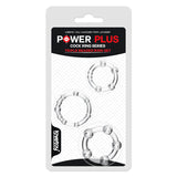 Power Plus Triple Beaded Ring Set - Clear Cock Rings - Set of 3 - Image 1