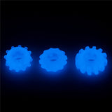 Lumino Play Penis Rings 3 Pack - Glow in the Dark Blue Cock Rings - Set of 3 - Image 6