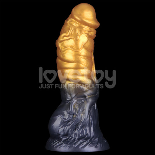 Aerosx 7.5 Inch Dual Density Inflatable Dildo - Gold/Blue Inflatable