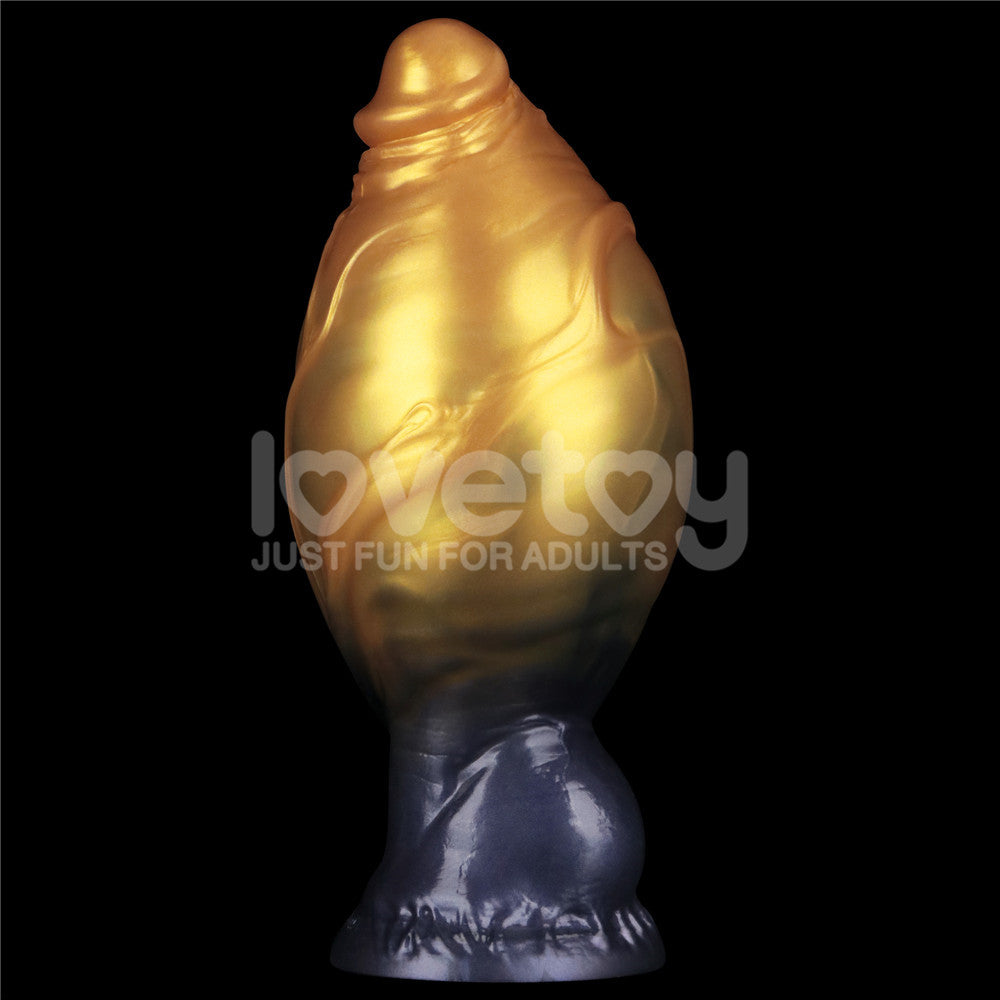 Aerosx 7.5 Inch Dual Density Inflatable Dildo - Gold/Blue Inflatable