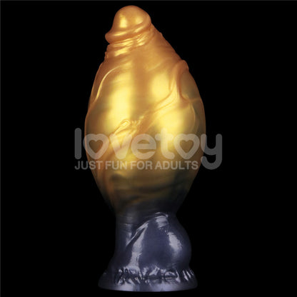 Aerosx 7.5 Inch Dual Density Inflatable Dildo - Gold/Blue Inflatable