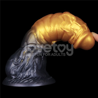 Aerosx 7.5 Inch Dual Density Inflatable Dildo - Gold/Blue Inflatable