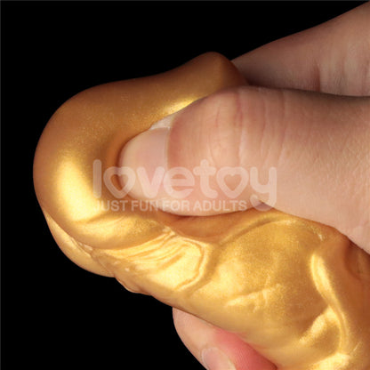 Aerosx 7.5 Inch Dual Density Inflatable Dildo - Gold/Blue Inflatable