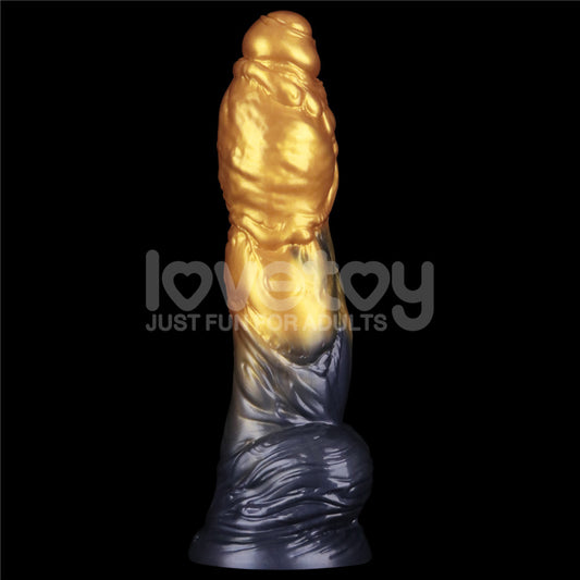 Aerosx 10 Inch Dual Density Inflatable Dildo - Gold/Blue Inflatable