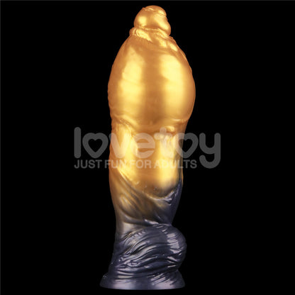 Aerosx 10 Inch Dual Density Inflatable Dildo - Gold/Blue Inflatable