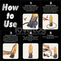 Aerosx 10 Inch Dual Density Inflatable Dildo - Gold/Blue 33 cm Inflatable Fantasy Dildo