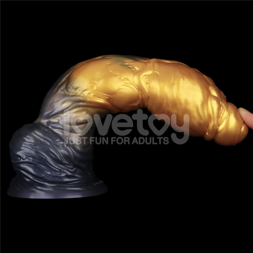 Aerosx 10 Inch Dual Density Inflatable Dildo - Gold/Blue Inflatable