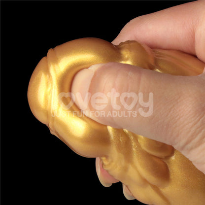 Aerosx 10 Inch Dual Density Inflatable Dildo - Gold/Blue Inflatable