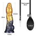 Aerosx 10 Inch Dual Density Inflatable Dildo - Gold/Blue 33 cm Inflatable Fantasy Dildo