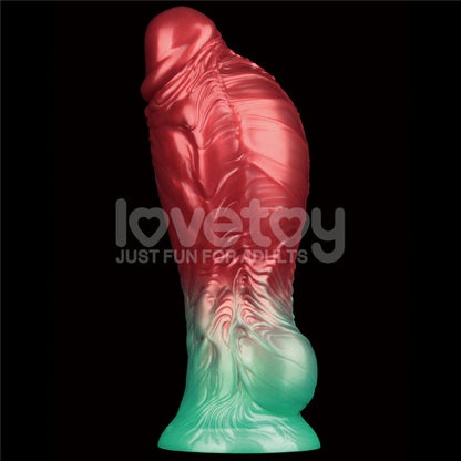 Aerosx 8 Inch Dual Density Inflatable Dildo - Red/Green Inflatable
