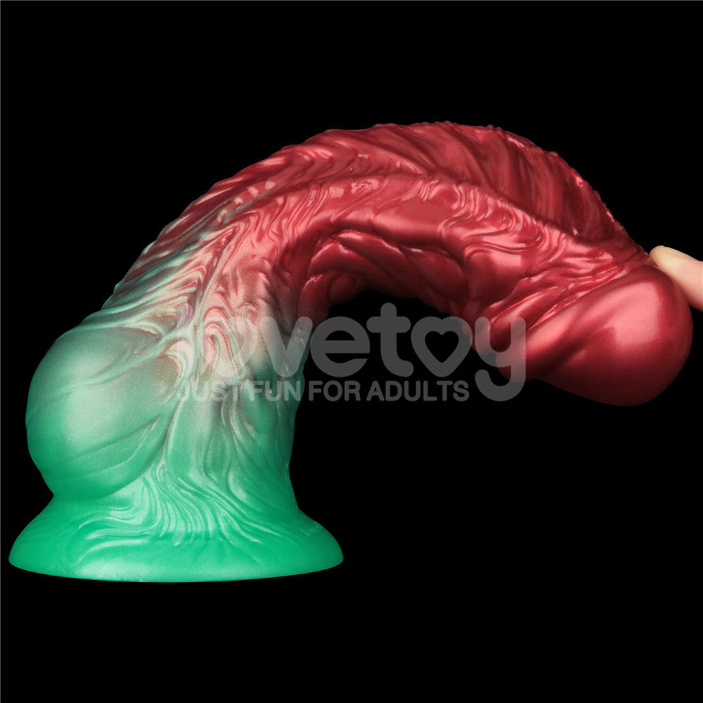 Aerosx 8 Inch Dual Density Inflatable Dildo - Red/Green Inflatable