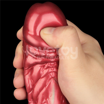 Aerosx 8 Inch Dual Density Inflatable Dildo - Red/Green Inflatable