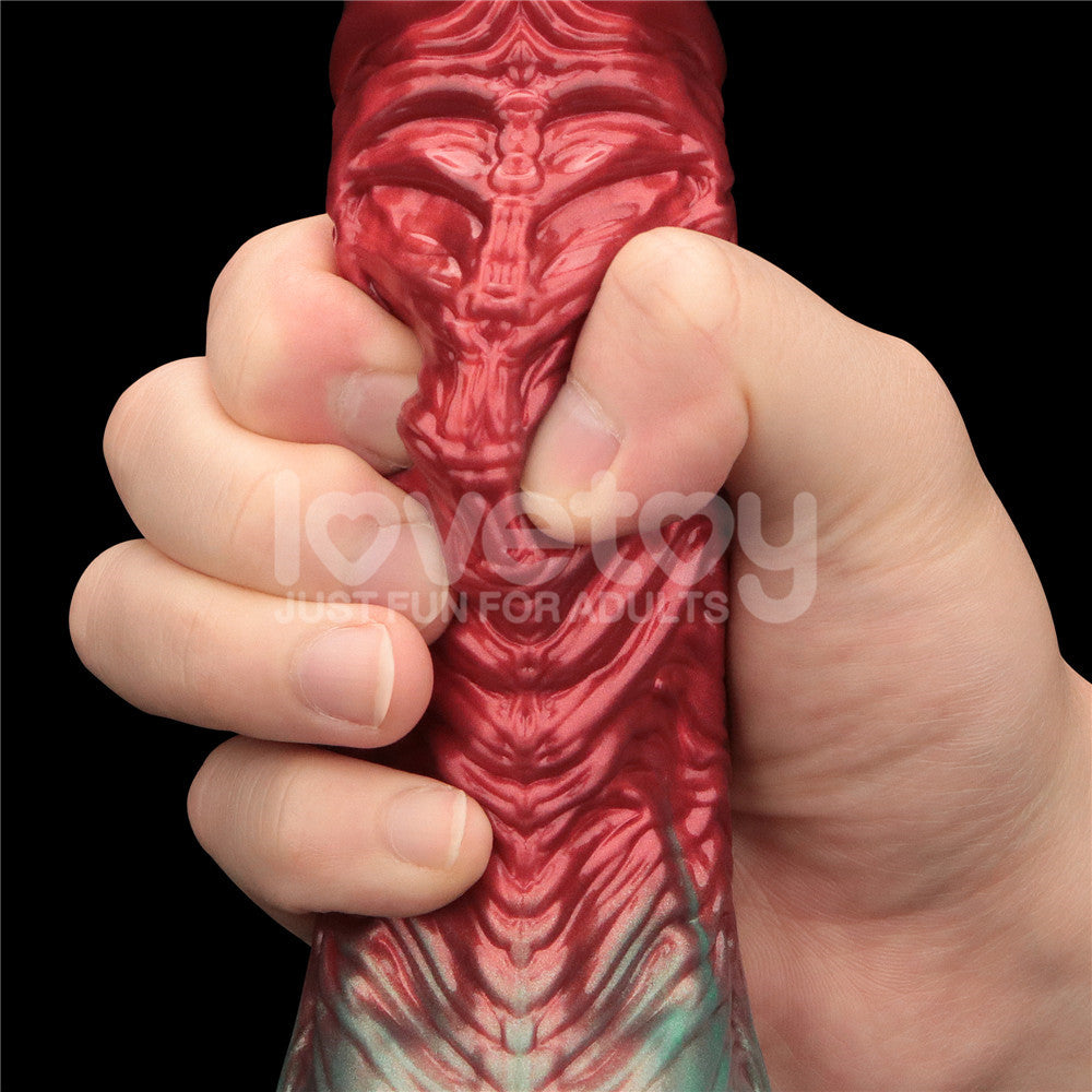 Aerosx 8 Inch Dual Density Inflatable Dildo - Red/Green Inflatable