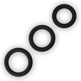 Power Plus Soft Silicone Snug Ring - Black Cock Rings - Set of 3 Sizes - Image 2