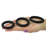 Power Plus Soft Silicone Snug Ring - Black Cock Rings - Set of 3 Sizes - Image 3