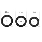 Power Plus Soft Silicone Snug Ring - Black Cock Rings - Set of 3 Sizes - Image 5