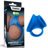 Pinnacle Pro Trio Grip Enhancer - Blue Cock & Balls Ring - Image 1
