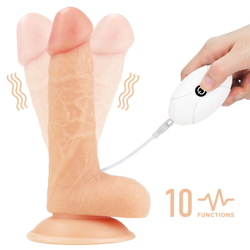 Ingen Vibrating Easy Strap-On Set - Flesh (7'') Vibrating Strap-On