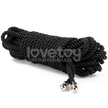 Rebellion Reign Silky Bondage Rope - Black - Black Bondage Rope - 10 metre length