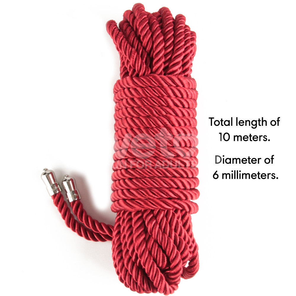 Rebellion Reign Silky Bondage Rope - Red Bondage Rope - 10 metre