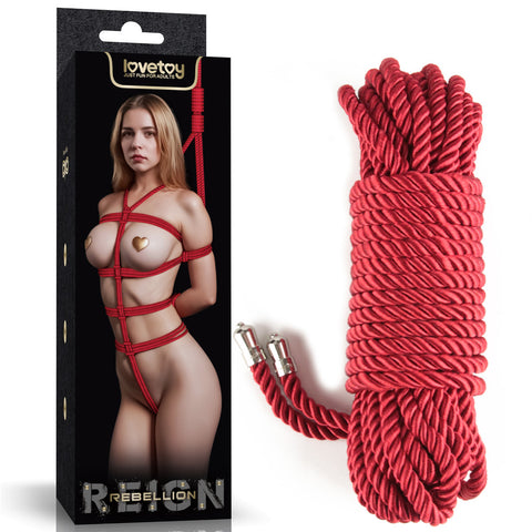 Rebellion Reign Silky Bondage Rope - Red - Red Bondage Rope - 10 metre length - Image 1