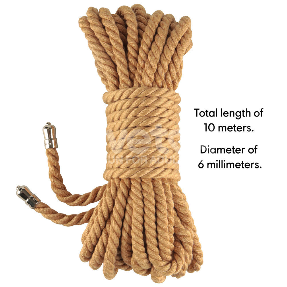 Rebellion Reign Bondage Rope - Natural Bondage Rope - 10 metre length