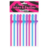Jokes & Parties Original Willy Straws - Coloured Dicky Straws - Set of 9 - Image 1