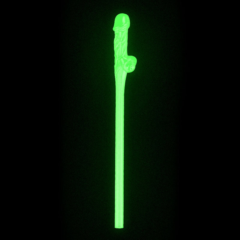 Jokes & Parties Glow In The Dark Willy Straws - Glow in Dark Dicky