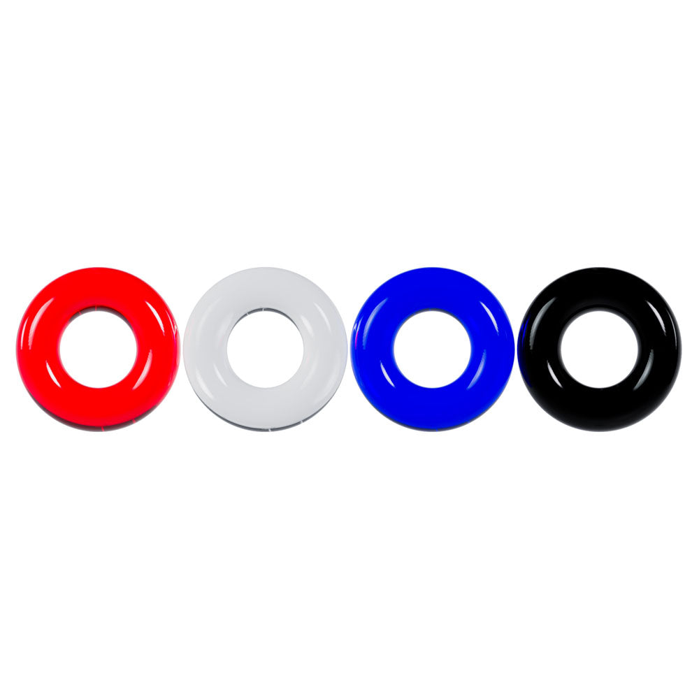 LEVELZ Multicolour Cock Ring Set - 4 Pack - Coloured Cock Rings - 4