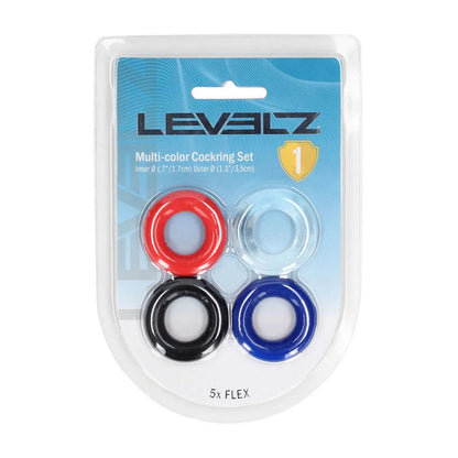 LEVELZ Multicolour Cock Ring Set - 4 Pack - Coloured Cock Rings - 4