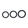 LEVELZ Classic Silicone Cock Ring Set - L/XL/XXL - Black Cock Rings - Set of 3 Sizes