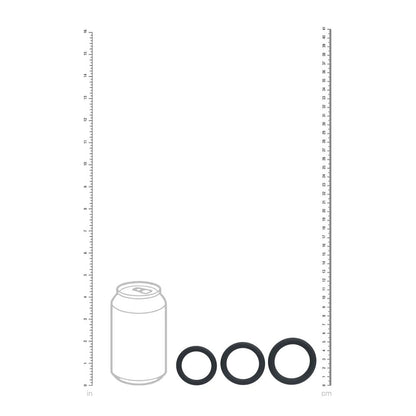 LEVELZ Classic Silicone Cock Ring Set - L/XL/XXL - Black Cock Rings