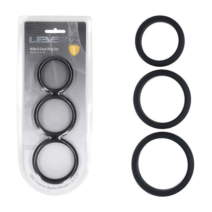 LEVELZ Wide O Silicone Cock Ring Set of 3 - L/XL/2X Cock Rings