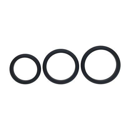 LEVELZ Wide O Silicone Cock Ring Set of 3 - L/XL/2X Cock Rings