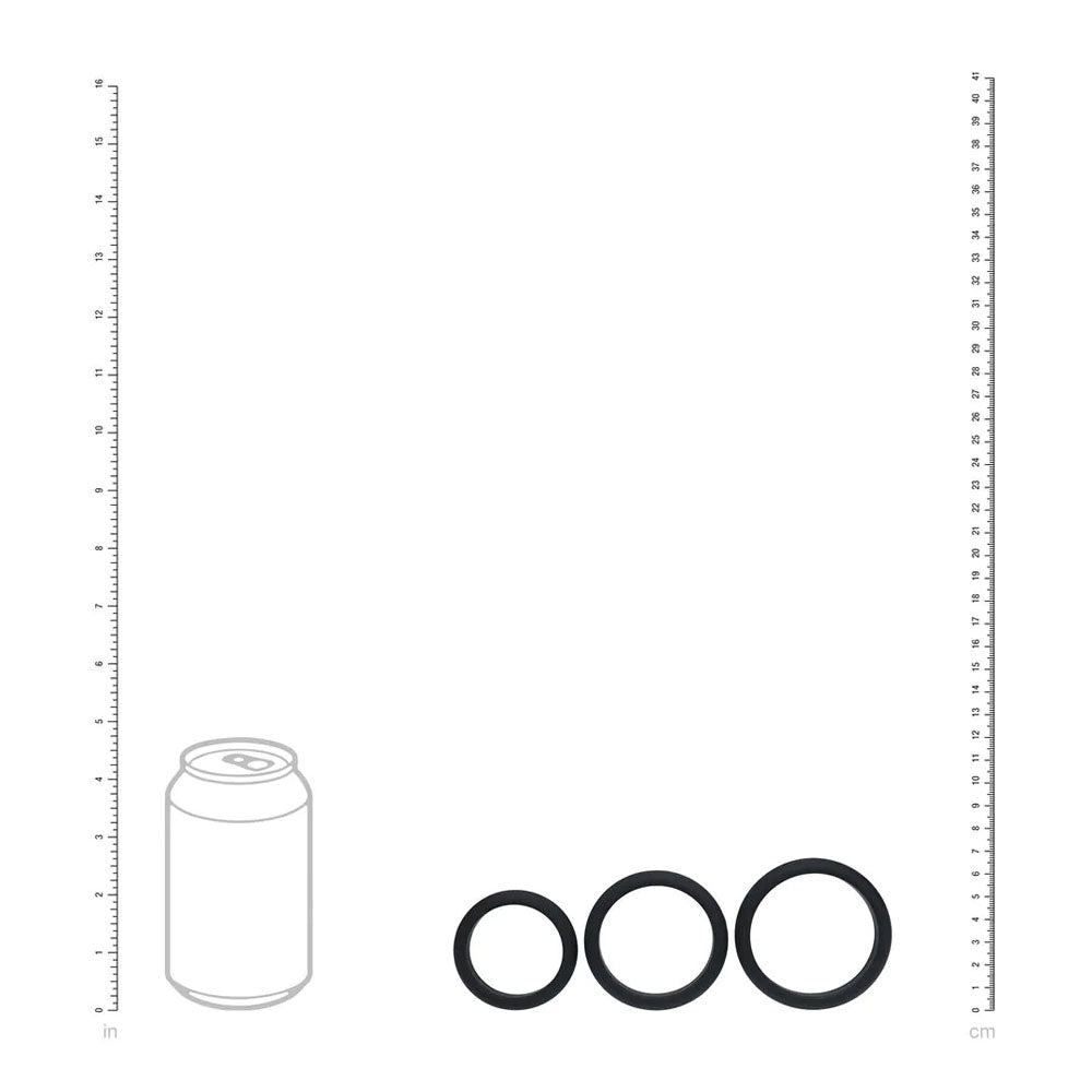 LEVELZ Wide O Silicone Cock Ring Set of 3 - L/XL/2X Cock Rings